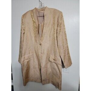 Wedding Mother Of The Bride Church 3 PCs Gold Shimmery womens Suit skirt Size 14